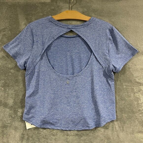 Spyder Active Shirt Womens Medium Heather Blue Lightweight Active Back Cutout - Picture 2 of 9